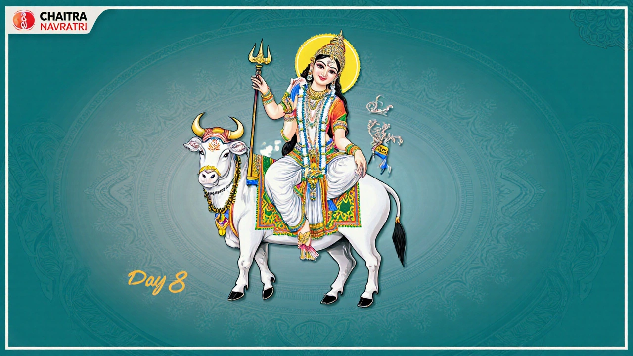 चैतरा नवरात्रि 2025 – दिन 8 पर माँ महागौरी की पूजा विधि, मंत्र व महत्व